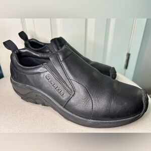 Merrell Men's Jungle Moc Leather 2 Slip On Comfortable Black Loafer Shoes J17199